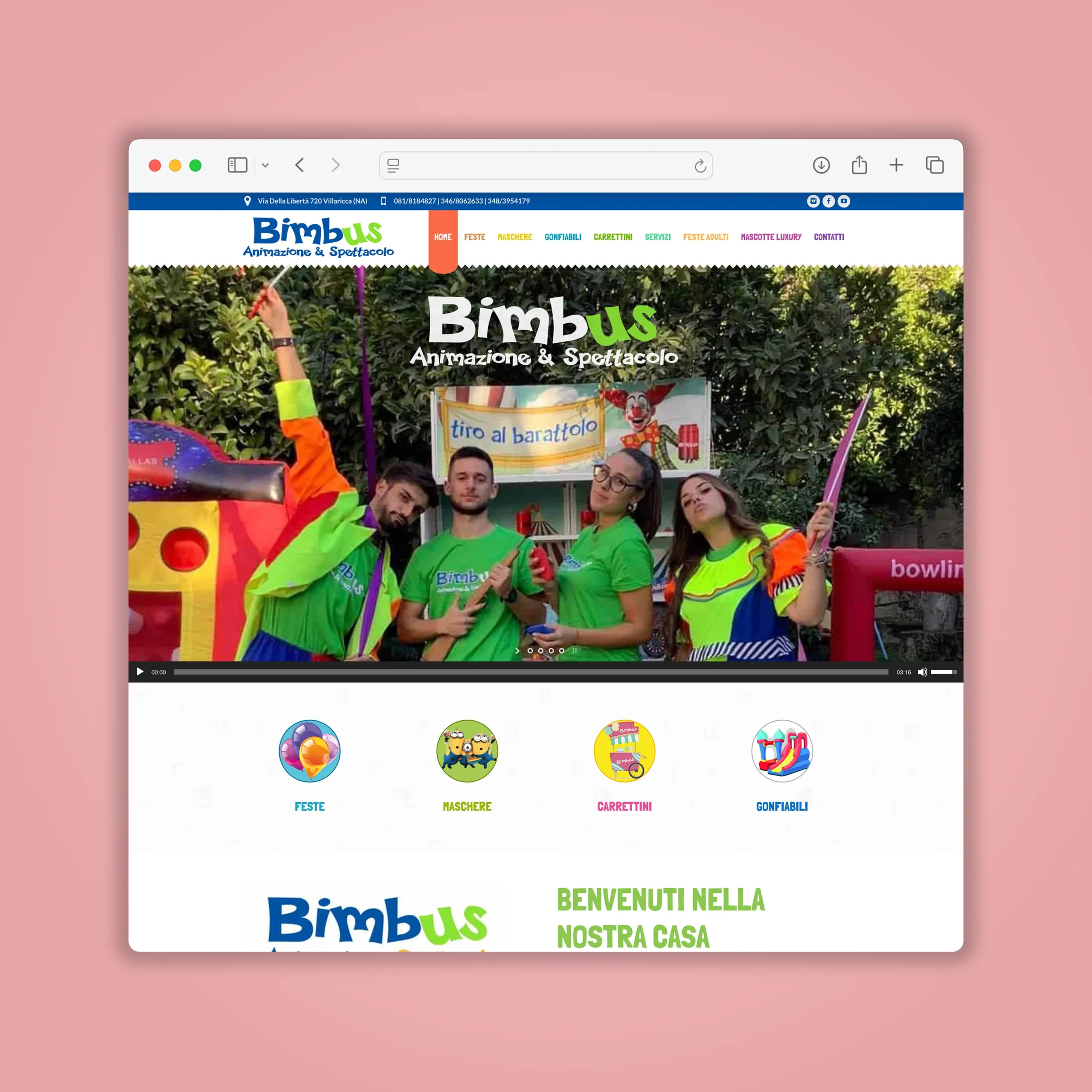 Animazione Bimbus sito web